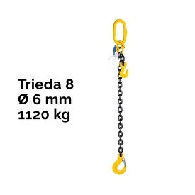 Jednopramenný řetězový vazák, oko-hák, zkracovač, nosnost 1120 kg, G8-6, Certifikát, ČŽ